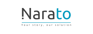 Logo Narato met slogan 'Your story, our solution'